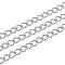 Tarnish Resistant 304 Stainless Steel Twisted Chains, with Spool, for DIY Jewelry Making, Soldered, Stainless Steel Color, 5x3.5x0.6mm