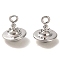 Rack Plating Brass Planet Charms, Saturn, Real Platinum Plated, 10.5x9mm, Hole: 1.6mm