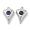 Rack Plating Brass Micro Pave Cubic Zirconia Pendants, Long-Lasting Plated, Lead Free & Cadmium Free, Heart Charms, Platinum, 11.5x7.5x3mm, Hole: 1.5mm