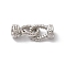 Brass Fold Over Clasps, Cadmium Free & Nickel Free & Lead Free, Twist Oval, Platinum, 19mm, Hole: 1.2mm