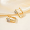 Brass Clear Cubic Zirconia Hoop Earrings, Golden, Heart, 20x9mm