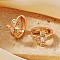 Elegant Cross Brass Pave Clear Cubic Zirconia Hoop Earrings, Golden, 14x10mm