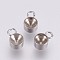 Tarnish Resistant 201 Stainless Steel Pendant Rhinestone Settings, Flat Round, Stainless Steel Color, Tray: 4mm, 7.5x5x3mm, Hole: 1.5mm