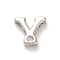 Rack Plating Brass Cubic Zirconia Beads, for Personalized Name Necklaces Making, Long-Lasting Plated, Lead Free & Cadmium Free, Alphabet, Letter Y, 11x14.5x4.8mm, Hole: 2.7mm
