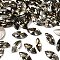 Preciosa® MAXIMA Crystal Fancy Stones, Czech Crystal, 435 14 615 Navette(Horse Eye), Dura Foiling, 40010 Black Diamond, 15x7mm