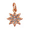 Brass Micro Pave Clear Cubic Zirconia Charms, Cadmium Free & Nickel Free & Lead Free, with Jump Ring, Star, Rose Gold, 11.5x10x1.5mm, Jump Ring: 5x0.8mm, inner diameter: 3.5mm, 3pcs/bag