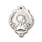Non-Tarnish 304 Stainless Steel Pendants, Shield with Women Charm, Stainless Steel Color, 25x18x1.5mm, Hole: 1.5mm
