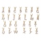 26Pcs Alloy Rhinestone Pendant Necklaces, 304 Stainless Steel Cable Chains Necklace for Women, Letter A~Z, Mixed Shapes, 15.75 inch(40cm)