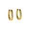 Fashionable Stainless Steel U-Shaped Hoop Earrings, with Rhinestone, Real 18K Gold Plated, 10x3.88x2.26mm