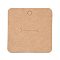 Blank Kraft Paper Finger Rings Display Cards, Square, BurlyWood, 6x6x0.05cm, Hole: 6mm
