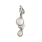 Brass Resin Fold Over Clasps, Cadmium Free & Nickel Free & Lead Free, Teardrop, Platinum, 42mm, Hole: 1.2mm
