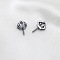 Brass Micro Pave Clear Cubic Zirconia Crown Head Pins, for Baroque Pearl Making, Gunmetal, 12x8mm