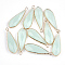 Natural Gemstone Pendants, with Brass Findings, Faceted, teardrop, Golden, 36~39x11.5x5.5~7mm, Hole: 2mm