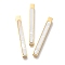Natural Shell Pendants, Ion Plating(IP) 304 Stainless Steel Cuboid Charms, Real 18K Gold Plated, 34x4x4mm, Hole: 2.5mm