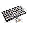 Clear Window Aluminum Flat Round Grids with Black Tray Bead Storage Containers, for Jewelry Small Accessories, Rectangle, 375x205mm, 50Pcs Grids