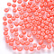 6/0 Baking Paint Glass Round Seed Beads, Light Coral, 4~5x3~4mm, Hole: 1~2mm, about 4500pcs/pound