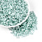 Glass Bugle Beads, Imitation Cat Eye, Medium Aquamarine, 6.5~7x1.5~2mm, Hole: 0.8~1mm, about 13636pcs/pound