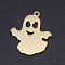 201 Stainless Steel Laser Cut Pendants, Ghost, Golden, 22x19.5x1mm, Hole: 1.4mm