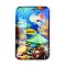 Glass Cabochons, Rectangle with Ocean Theme, Fish, 51.5x32.5x8.5mm