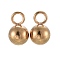 304 Stainless Steel Charms, Ball, Golden, 10x6mm, Hole: 2.5mm