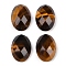 Natural Tiger Eye Cabochons, Faceted, Oval, 18x13x6mm