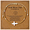 Glass Seed Beads Braided Bead Bracelets, Natural Shell Cross Jewelry for Women, with Paper Card, Gold