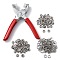 Press Button Snap Fastener Steel Punch Pliers, with Plastic Handles & Metal Eyelet Grommets, Stainless Steel Color, 13.2x10.5x1.8cm