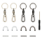 4Pcs 2 Colors Zinc Alloy Push Gate Snap Keychain Clasp Findings, with 8Pcs Zinc Alloy D-Ring Anchor Shackle Clasps, 2Pcs Stainless Steel Screwdriver, Gunmetal & Platinum, 93.5mm, 2Pcs/color