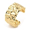 304 Stainless Steel Textured Cuff Bangles, Golden, Inner Diameter: 2-3/8 inch(5.95cm)