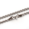Tarnish Resistant 304 Stainless Steel Rope Chain Necklaces, with Lobster Claw Clasps, Stainless Steel Color, 19.7 inch(50cm), 3mm