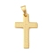 PVD Vacuum Plating 304 Stainless Steel Pendants, Cross with Word Charm, Religion, Golden, 34.8x22x1.8mm, Hole: 8x5.5mm