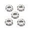 Brass Micro Pave Clear Cubic Zirconia Beads, Long-Lasting Plated, Rack Plating, Flat Round, Platinum, 10x3mm, Hole: 4mm