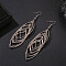 Fashionable Brass Hollow Horse Eye Tassel Dangle Earrings, Rose Gold