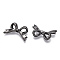 Alloy Pendants, Lead Free & Nickel Free & Cadmium Free, Bowknot, Gunmetal, 16x25.5x4.5mm, Hole: 2.2mm