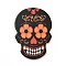 Printed 201 Stainless Steel Sugar Skull Pendants, Cinco de Mayo Charm, Black, 40.5x28x2mm, Hole: 2mm