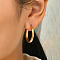 Stylish 201 Stainless Steel Ripple Hoop Earrings, Golden, 23x23mm