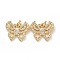Brass Cubic Zirconia Pendants, Cadmium Free & Lead Free, Hollow Butterfly Charms, Golden, 16x18x3.5mm, Hole: 3.5mm