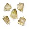 Raw Rough Natural Dyed Quartz Crystal Links Connector Charms, with Brass Findings, Nuggets, Light Gold, Light Gold, 30.5~37.5x15~25x7.5~13mm, Hole: 2.5mm