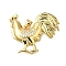 Rack Plating Brass Micro Pave Cubic Zirconia Pendants, Long-Lasting Plated, Lead Free & Cadmium Free, Chick Charms, Real 18K Gold Plated, 26.5x29x4mm, Hole: 4x3mm