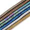 Electroplated Synthetic Non-magnetic Hematite Beads Strands, Wavy Disc, Mixed Color, 6x1.5mm, Hole: 1mm, about 330pcs/strand, 15.75''(40cm)
