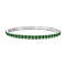 925 Sterling Silver Micro Pave Cubic Zirconia Stretch Bracelets for Women, Platinum, Green, 1/8 inch(0.35cm), Inner Diameter: 2-1/8 inch(5.45cm)~2-1/4 inch(5.6cm)