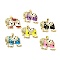 Brass Micro Pave Cubic Zirconia Pendants, Elephant, with Enamel, Lead Free & Cadmium Free, Long-Lasting Plated, Rack Plating, Real 18K Gold Plated, Mixed Color, 21x28x6mm, Hole: 3.5x4mm