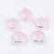 Silver Color Plated Brass Glass Flat Round Charms, Faceted, Lavender Blush, 12x8.5x3mm, Hole: 1.5mm