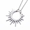 Non-Tarnish 304 Stainless Steel Pendant Necklaces, with Lobster Claw Clasps, Sun, Stainless Steel Color, 18-1/8 inch(46cm)