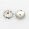 Tarnish Resistant 8-Petal 304 Stainless Steel Flower Bead Caps, Stainless Steel Color, 7x1.5mm, Hole: 1mm