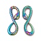 Ion Plating(IP) 304 Stainless Steel Connector Charms, Infinity Snake Links, Rainbow Color, 30.5x10x2mm, Hole: 5x9mm and 8x5mm