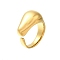 304 Stainless Steel Open Cuff Rings for Women, Real 18K Gold Plated, Inner Diameter: 18mm