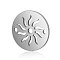 201 Stainless Steel Links connectors, Flat Round with Sun, Stainless Steel Color, 12x0.8mm, Hole: 0.8mm