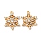 Brass Micro Pave Clear Cubic Zirconia Pendants, Cadmium Free & Nickel Free & Lead Free, Snowflake, Real 18K Gold Plated, 18x14x3mm, Hole: 1mm