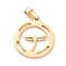 304 Stainless Steel Pendants, Laser Cut, Ring with 
Dragonfly, Golden, 20x17x1mm, Hole: 5x3mm